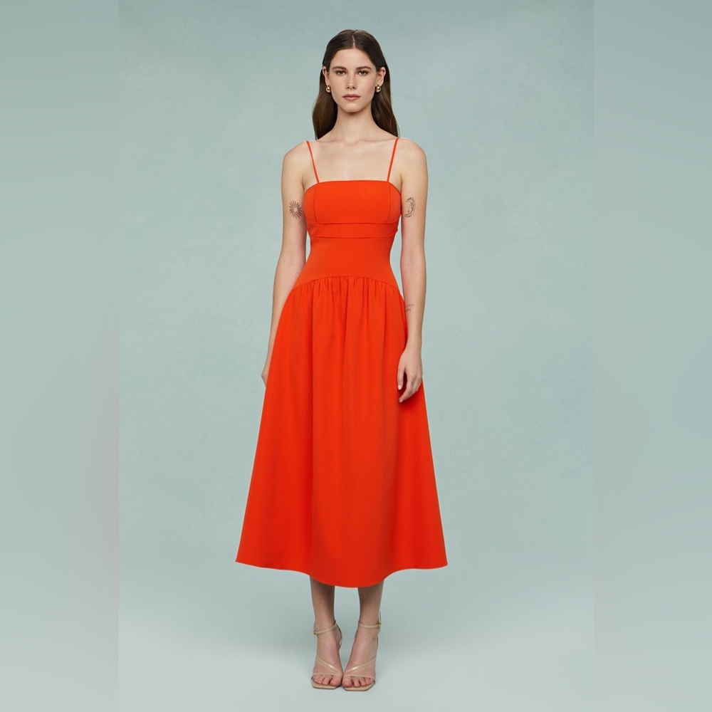 NEW AMUR oliver cady midi dress in koi